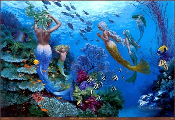 Fish Aquarium Painting - Sisters of the Sea ocean